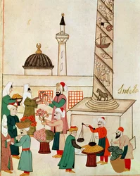 Ein Basar in Istanbul, ca. 1580